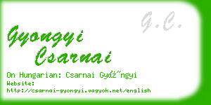 gyongyi csarnai business card